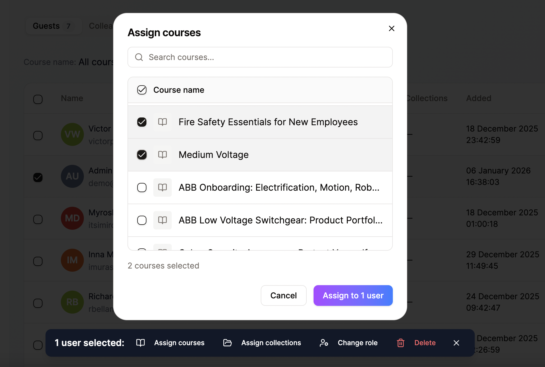 Bulk Actions Asset