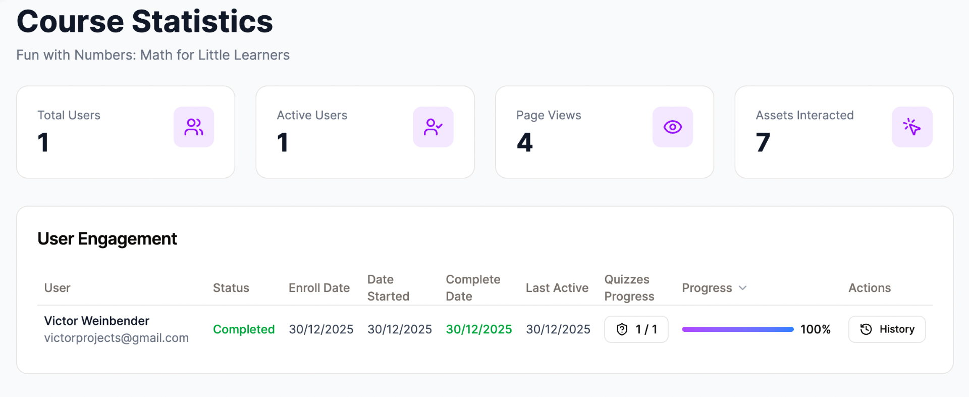 Course Analytics Asset