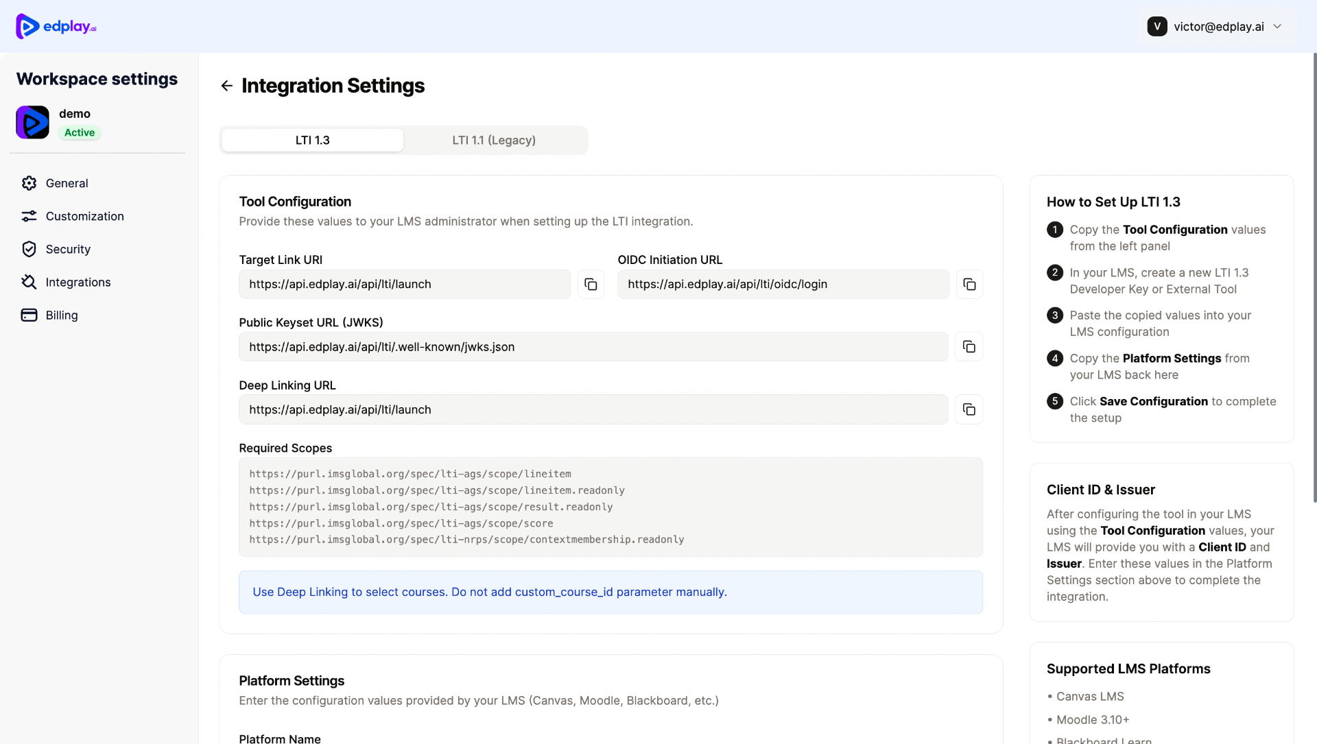 LTI and API Integration Asset