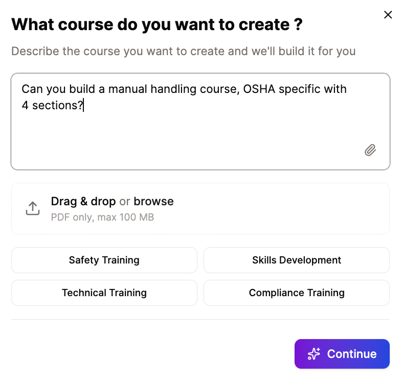 Describe what you need — Edplay product screenshot