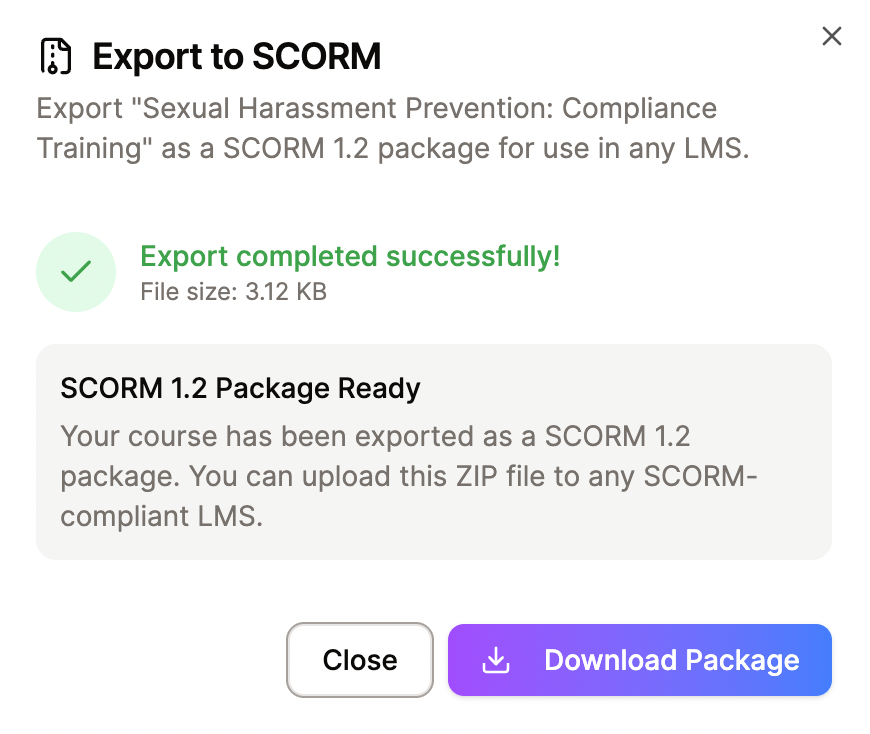 SCORM Export